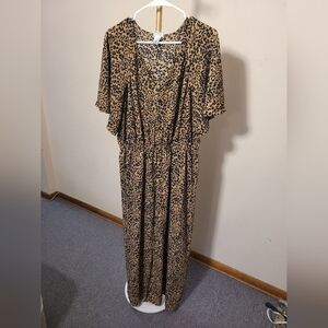 Ava & Viv Animal Print Maxi Dress 1X